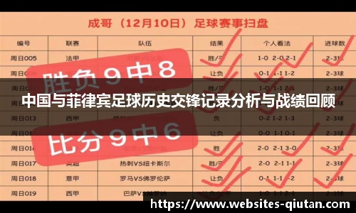 中国与菲律宾足球历史交锋记录分析与战绩回顾