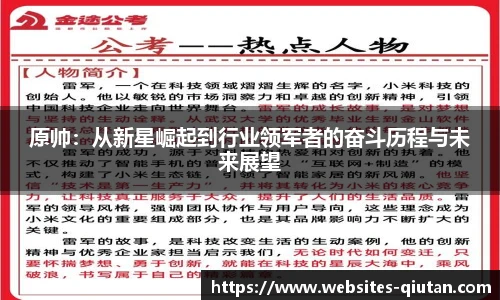 原帅：从新星崛起到行业领军者的奋斗历程与未来展望